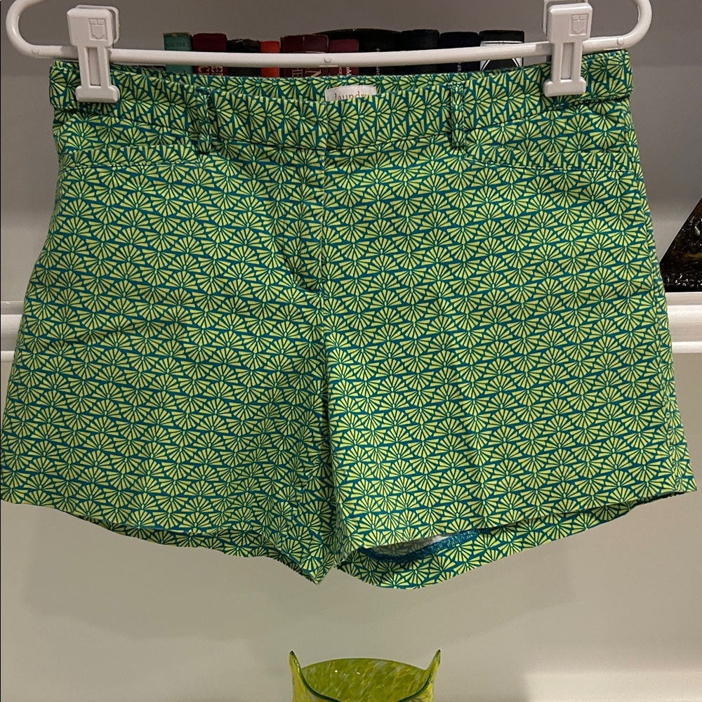 Laundry By Shelli Segal Blue and Yellow Patterned Shorts